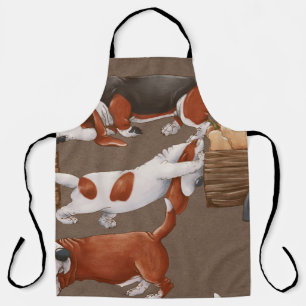 Basset Hound Pumpkin Harvest Pattern Apron