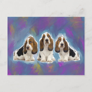 Basset Hound Puppies Postcard
