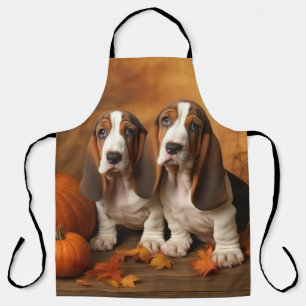 Basset Hound Puppy Autumn Delight Pumpkin  Apron