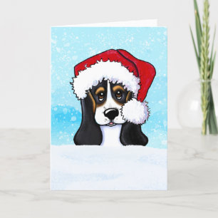 Basset Hound Puppy Christmas Card