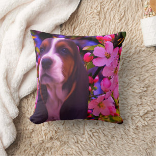 Basset Hound Puppy Dog Art Cushion