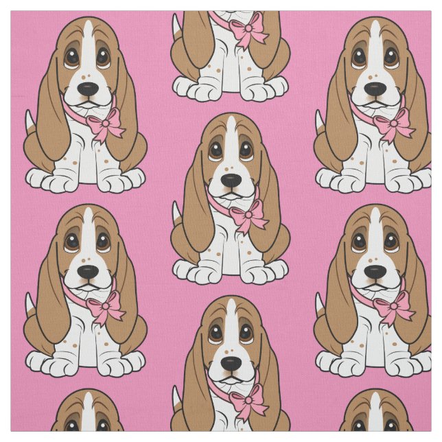 Basset Hound Puppy Fabric (Swatch)