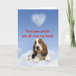 Basset Hound Puppy Love Card
