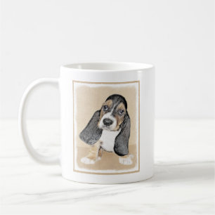 Basset Hound Puppy Painting - Original Dog Art Coffee Mug
