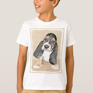 Basset Hound Puppy Painting - Original Dog Art T-Shirt