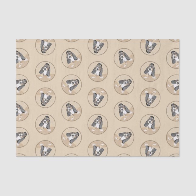 Basset Hound Puppy Painting Tri-colour Cute Dog Ar Tissue Paper (Front)