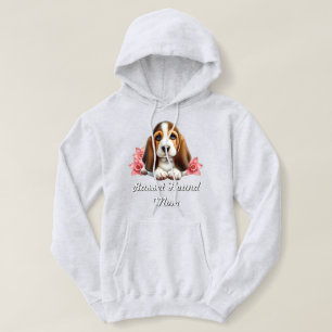  Basset Hound Puppy With Flowers  Hoodie