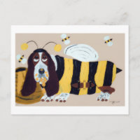 Basset Hound Raiding a Bee Hive