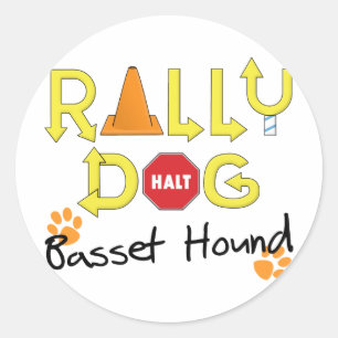Basset Hound Rally Dog Classic Round Sticker