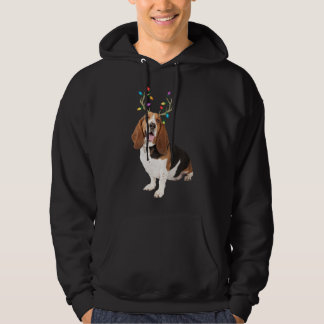 Basset Hound Reindeer Christmas Dog Hoodie