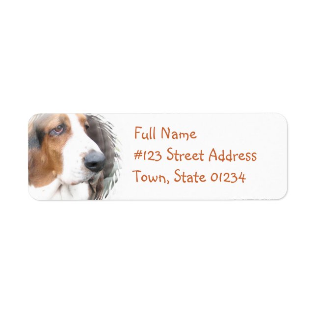Basset Hound Return Address Label (Front)