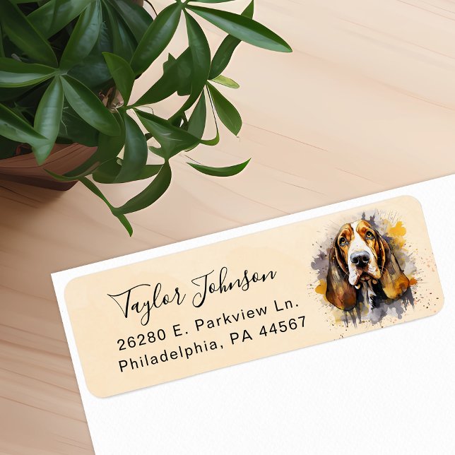Basset Hound Return Address Label (Creator Uploaded)