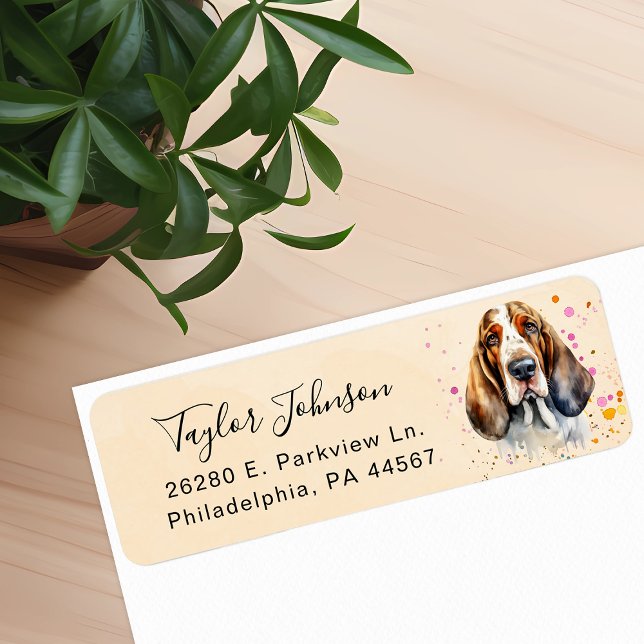 Basset Hound Return Address Label (Creator Uploaded)