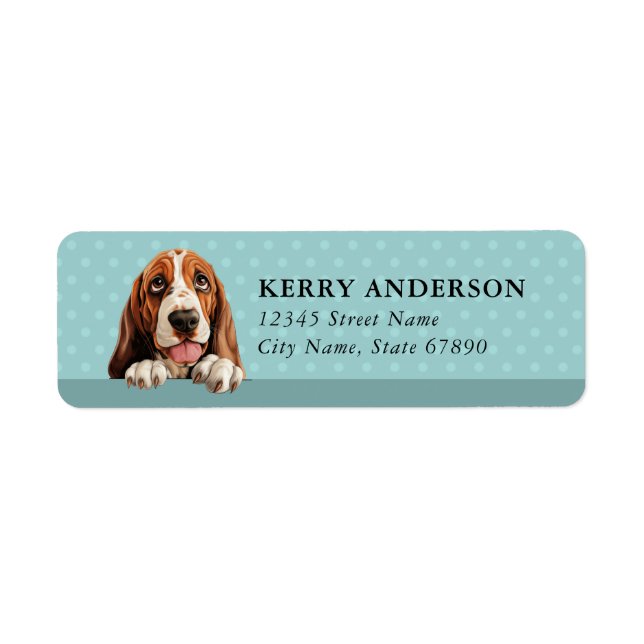 Basset Hound Return Address Label (Front)