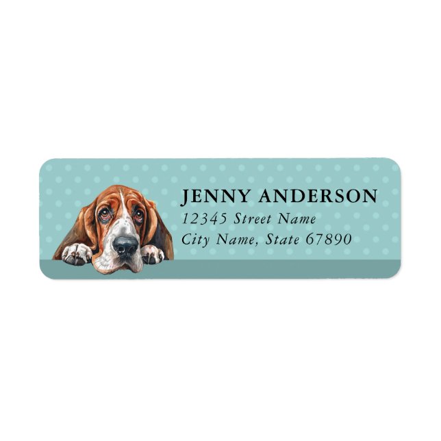 Basset Hound Return Address Label (Front)