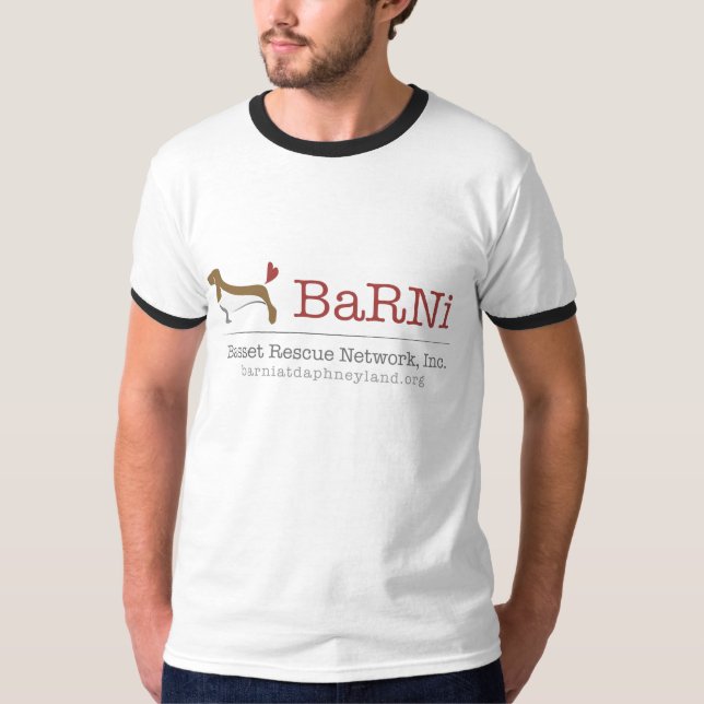 Basset Hound Ringer Tee (Front)