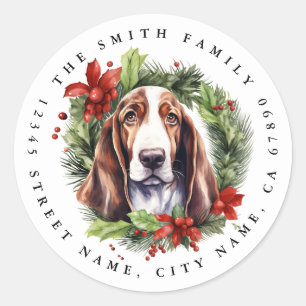 Basset Hound Round Stickers