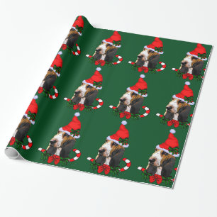 Basset Hound Santa Hat Christmas Wrapping Paper