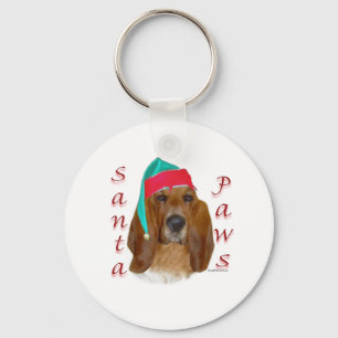Basset Hound Santa Paws Key Ring