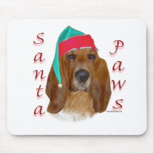 Basset Hound Santa Paws Mouse Mat