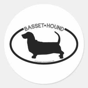 Basset Hound Silhouette Black Sticker