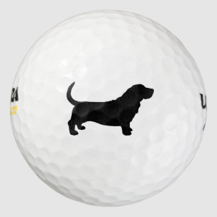 Basset Hound Silhouette Golf Balls