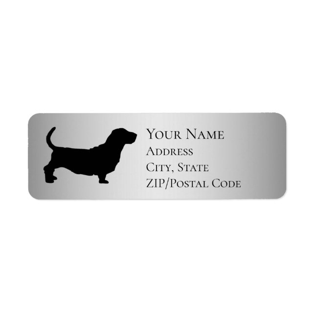 Basset Hound Silhouette Return Address (Front)