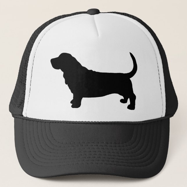 Basset Hound Silhouette Trucker Hat (Front)