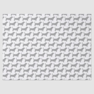 Basset Hound Silhouettes Pattern Tissue Paper