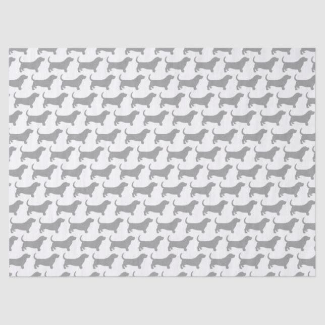 Basset Hound Silhouettes Pattern Tissue Paper (Front)