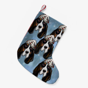BASSET HOUND    SMALL CHRISTMAS STOCKING