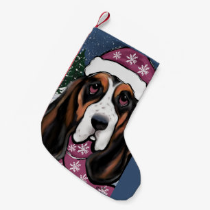 BASSET HOUND SMALL CHRISTMAS STOCKING