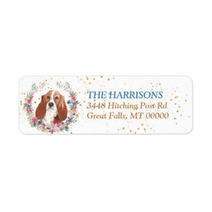 Basset Hound Spring Flowers Wreath