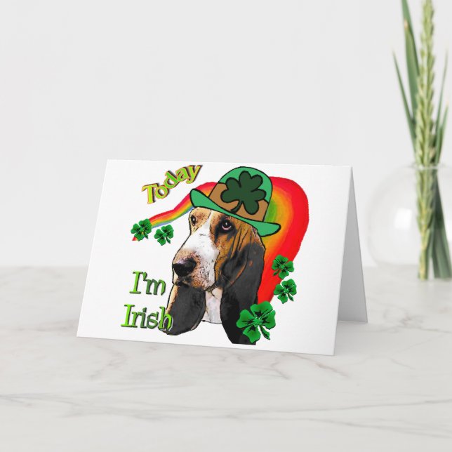 Basset Hound St. Patricks Day Card (Front)