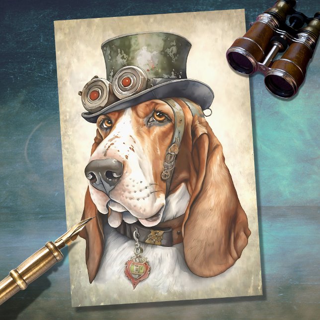 Basset Hound Steampunk 1 Decoupage Paper (Creator Uploaded)