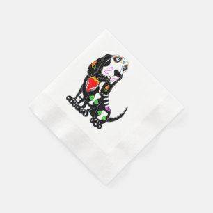Basset Hound Sugar Skull Napkin