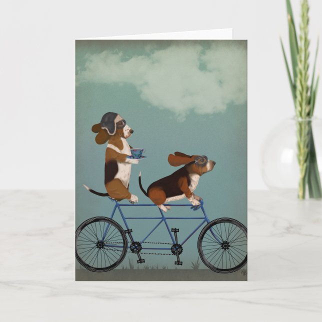 Basset Hound Tandem Card (Front)