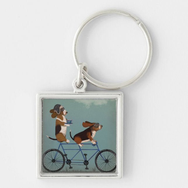 Basset Hound Tandem Key Ring (Front)