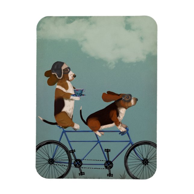 Basset Hound Tandem Magnet (Vertical)