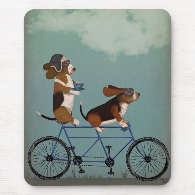 Basset Hound Tandem Mouse Mat (Front)