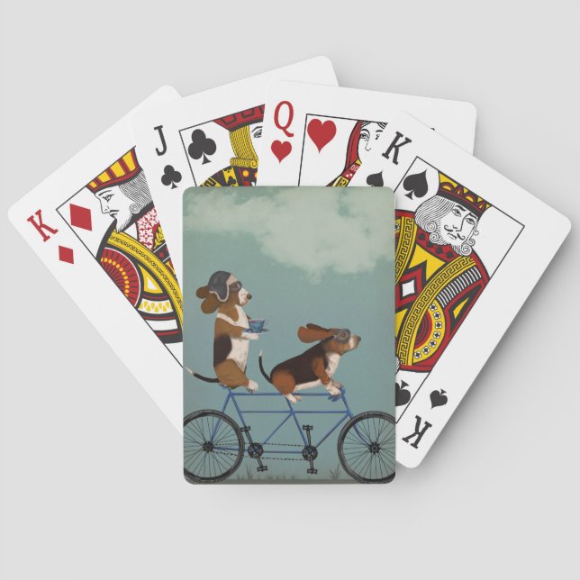 Basset Hound Tandem Playing Cards (Back)