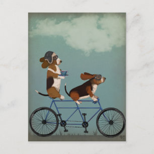 Basset Hound Tandem Postcard