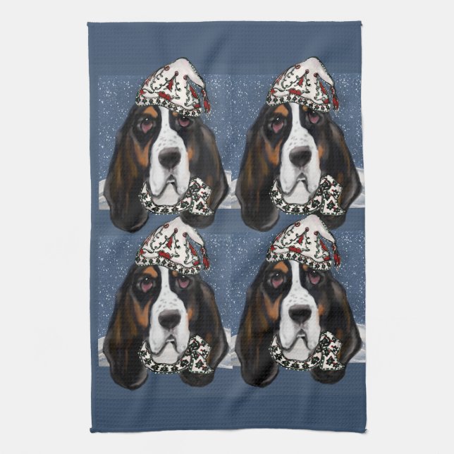 BASSET HOUND   TEA TOWEL (Vertical)