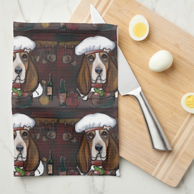 BASSET HOUND TEA TOWEL (Quarter Fold)