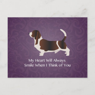 Basset Hound Thinking of You Design Postcard