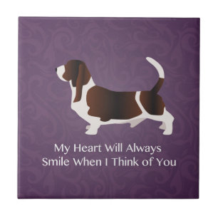 Basset Hound Thinking of You Design Tile