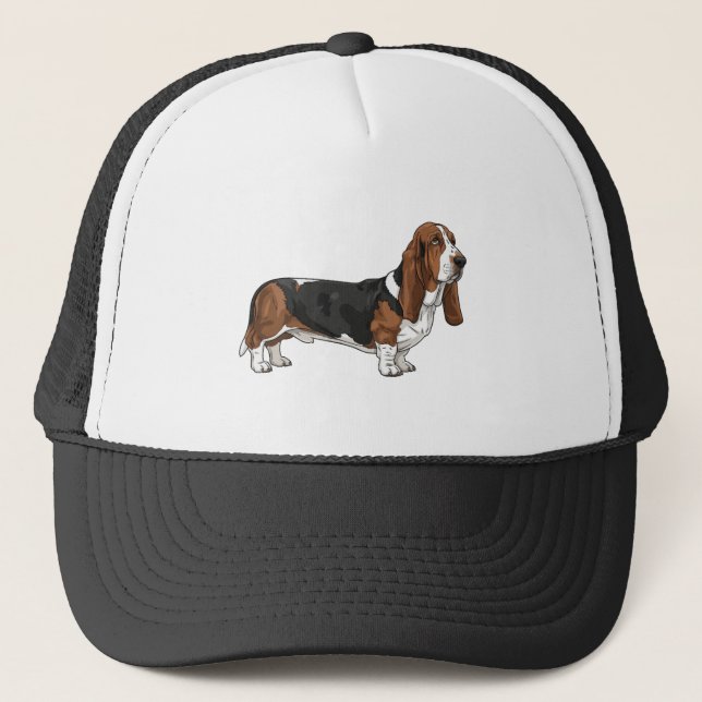 Basset hound trucker hat (Front)
