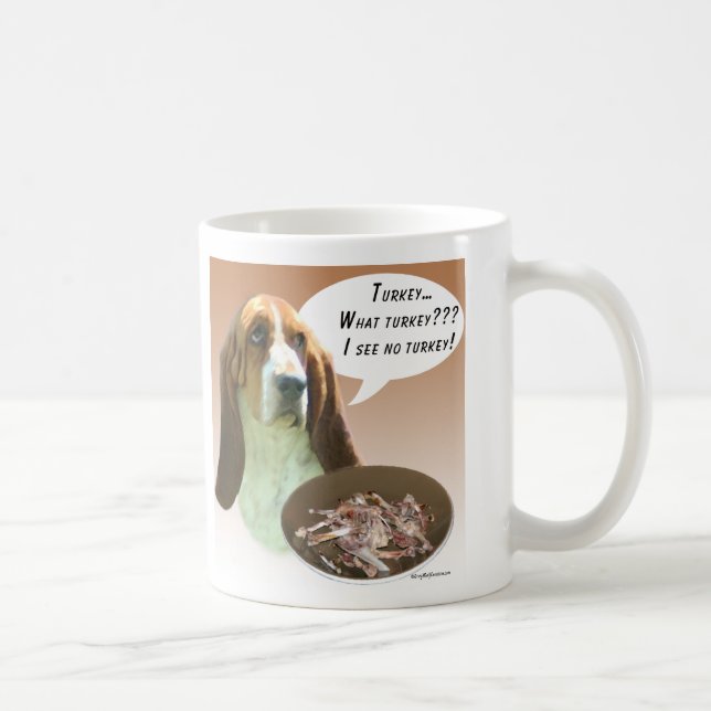 Basset Hound Turkey Coffee Mug (Right)
