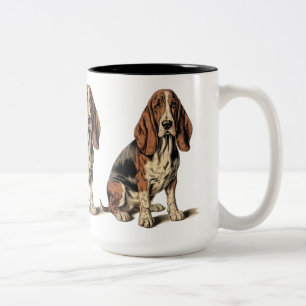 Basset Hound Two-Tone Coffee Mug