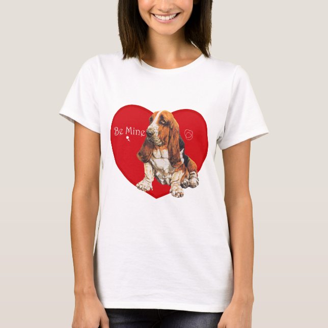 Basset Hound Valentine T-Shirt (Front)